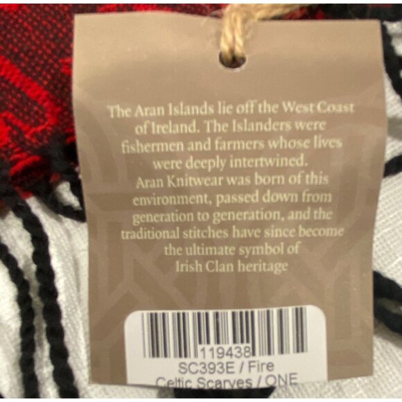 NWT Celtic Fire Aran Sweater Market Wool blend Scarf spell out unisex colorful - Picture 5 of 9